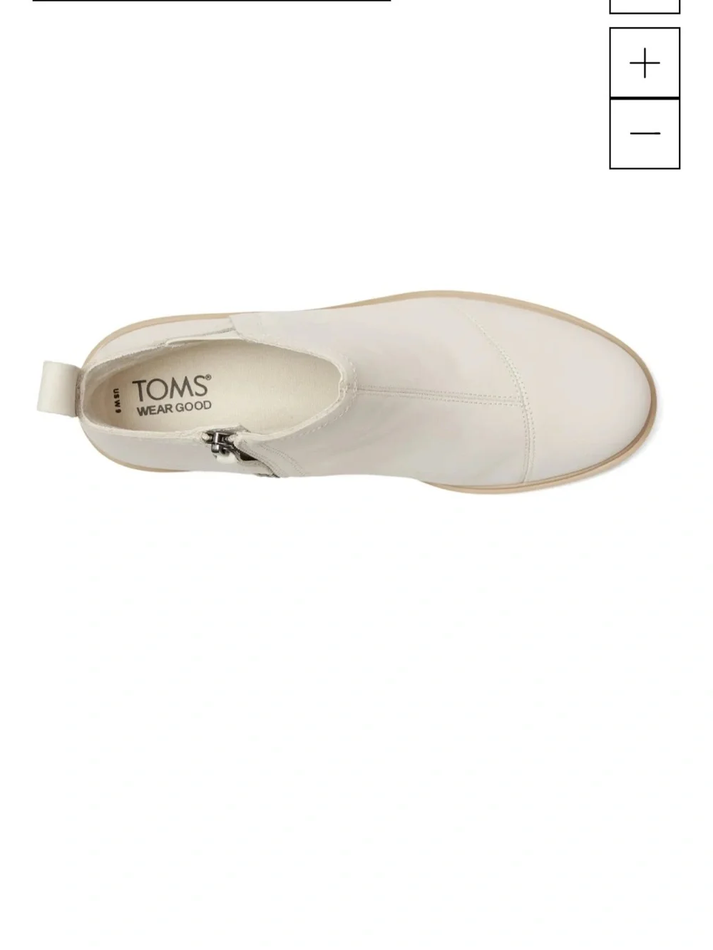 New NIB Toms Maude Cream Chelsea Lug Ankle Boots Sz 10 $120